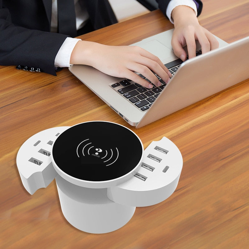 10 socket USB Wireless Phone Charger