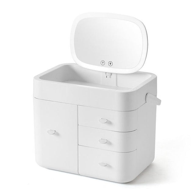 LED Mirror Cosmetic Storage Box