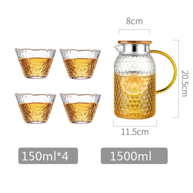 Glass Pitcher Pot Heat Resistant