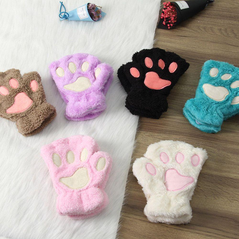 Plush Fluffy Bear Paw Claw Gloves