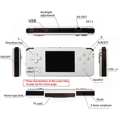 Portable Game Console Retro 64 Bit 3 Inch 3000 Video Games