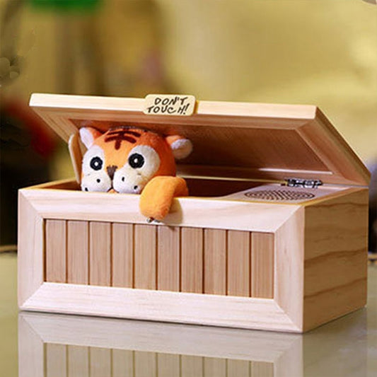 Cute Tiger "Don't Touch!" Wooden Box