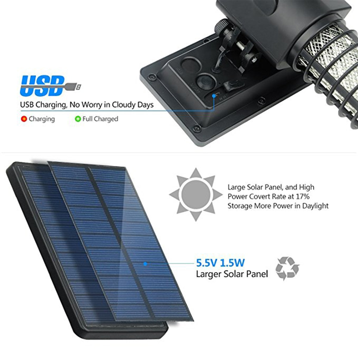 Solar Mosquito Killer UV LED Lamp Zapper