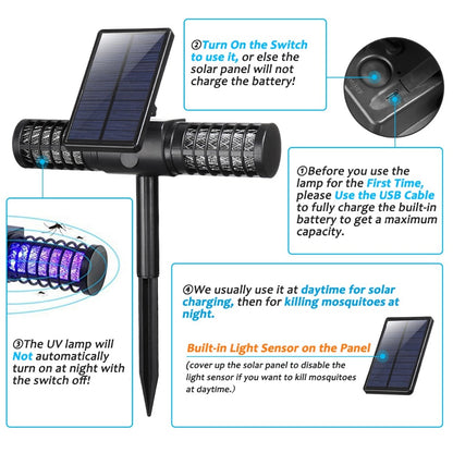 Solar Mosquito Killer UV LED Lamp Zapper