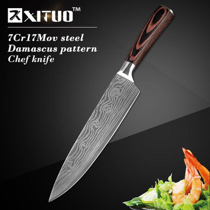 Santoku Chef Knife (Beautiful Design Pattern)