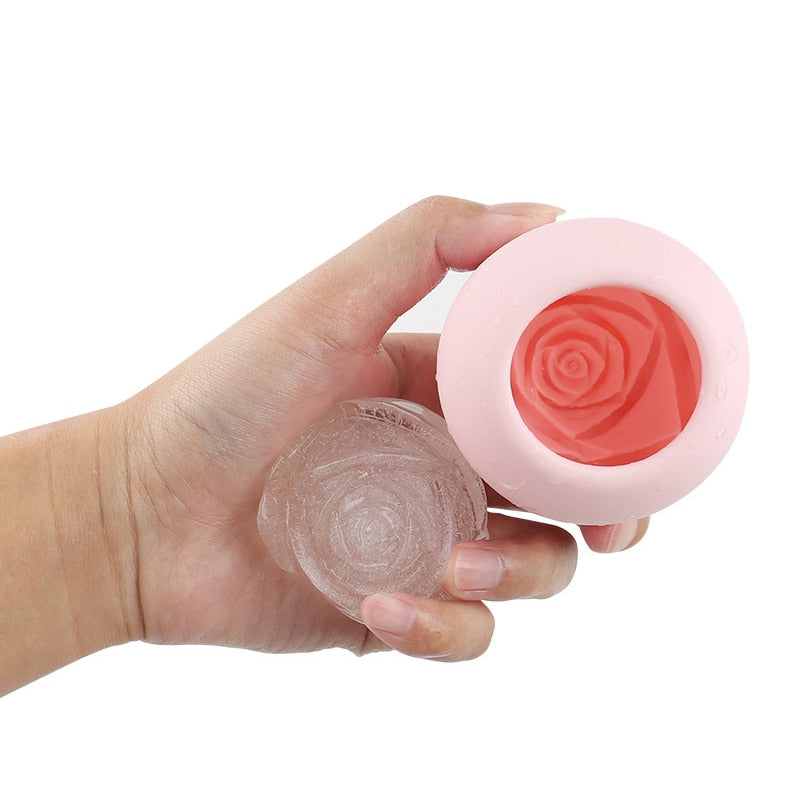 3D Silicone Rose Shape Ice Cube Mold