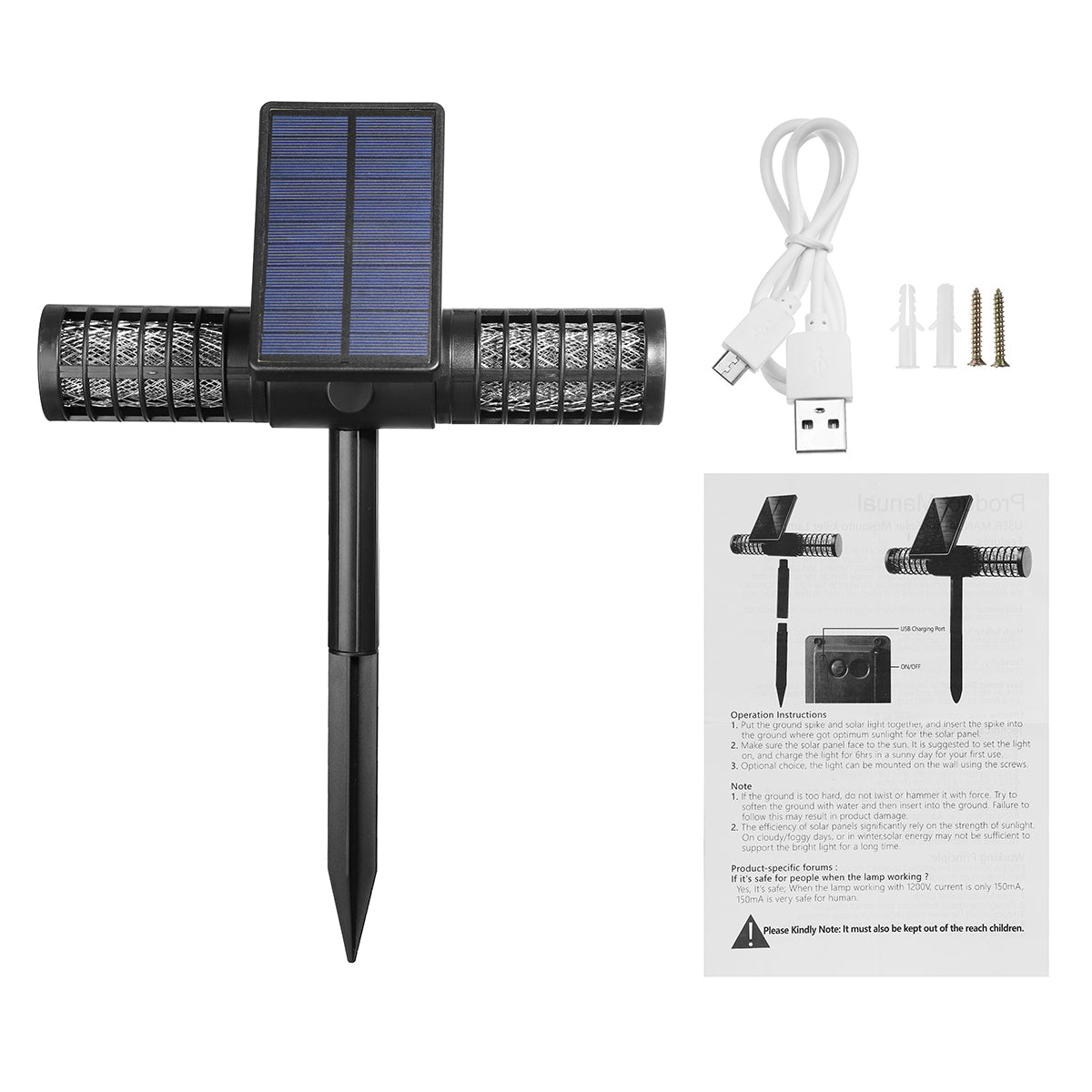 Solar Mosquito Killer UV LED Lamp Zapper