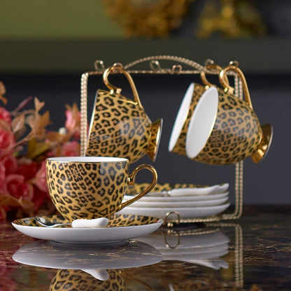 Leopard Print Bone China Porcelain Set