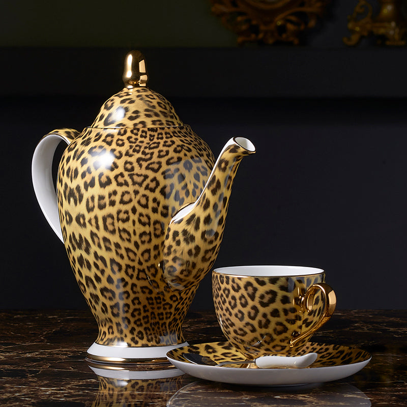 Leopard Print Bone China Porcelain Set