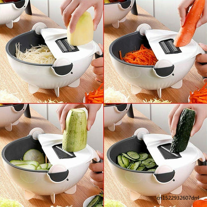 Magic Rotate The Vegetable Cutter With Drain Basket