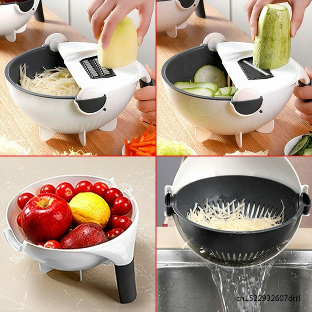 Magic Rotate The Vegetable Cutter With Drain Basket