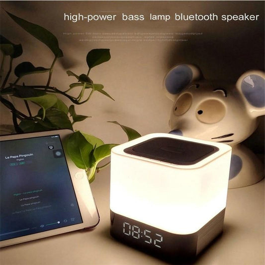 Touch LED Bluetooth Wireless Speaker with Alarm Clock/Calendar