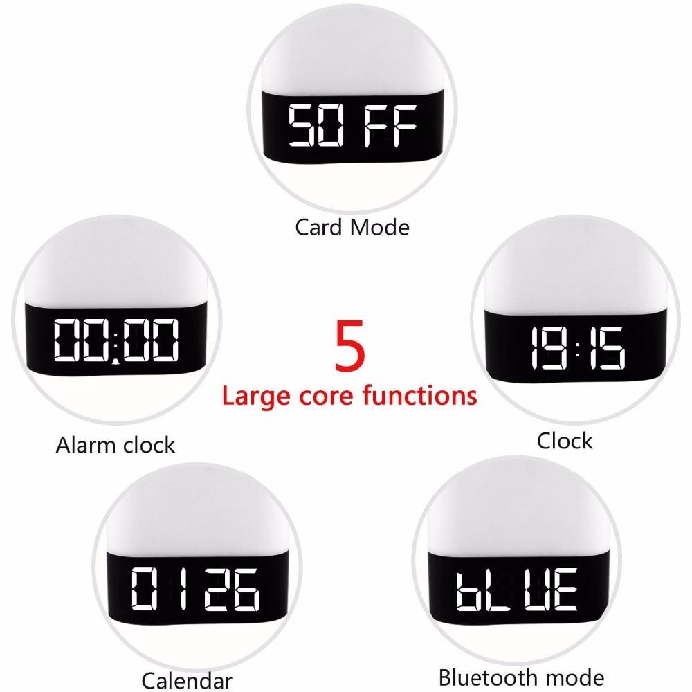 Touch LED Bluetooth Wireless Speaker with Alarm Clock/Calendar