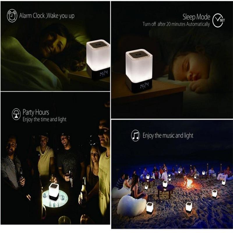 Touch LED Bluetooth Wireless Speaker with Alarm Clock/Calendar