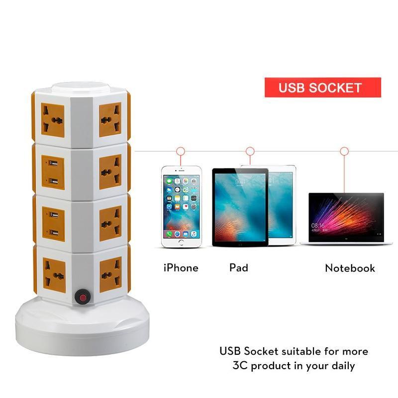 Multifunction Smart Electrical Universal Vertical Power Socket