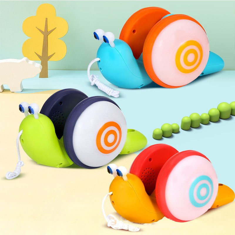 Pull String LED Snail Toy