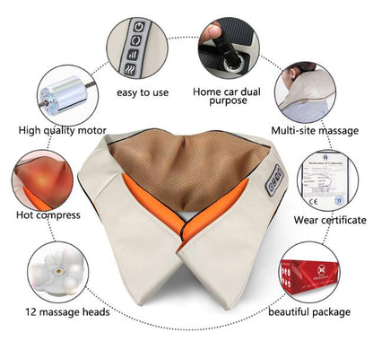 Shiatsu Neck and Back Massager with Heat, Deep Kneading Massager