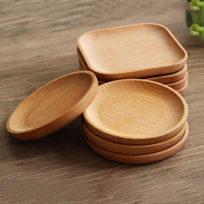 Round /Square Shape Wood Plate Dishes f