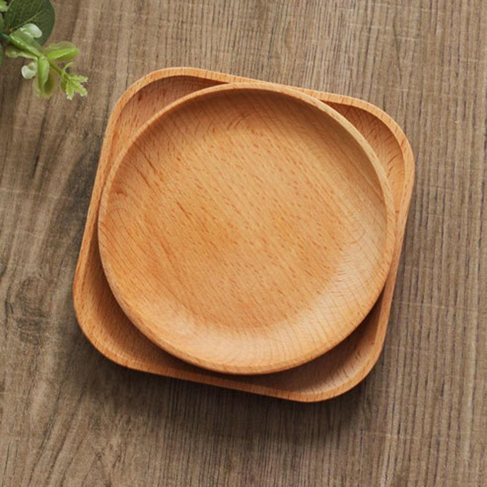 Round /Square Shape Wood Plate Dishes f