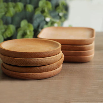 Round /Square Shape Wood Plate Dishes f