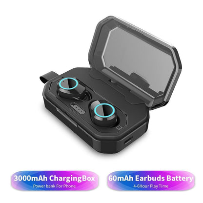 [Bluetooth 5.0 & IP7 Waterproof]The NEWEST TWS Earbuds Headset Dual Mic with Charger