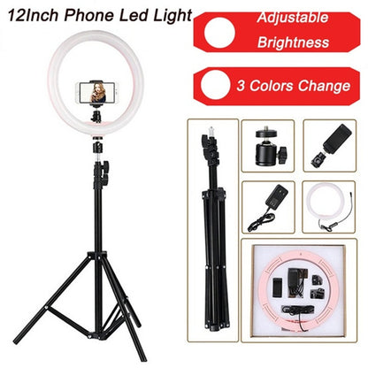 Phone Holder With  Ring Light 24W