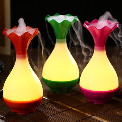 USB Air Humidifier Ultrasonic Aromatherapy LED Vase