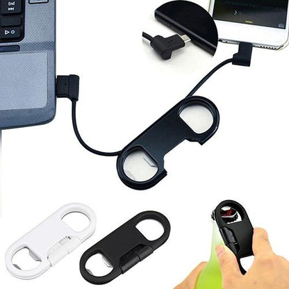 Bottle Opener/USB Charging Cord Keychain