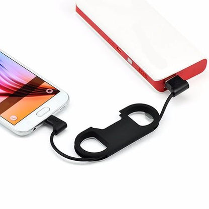 Bottle Opener/USB Charging Cord Keychain