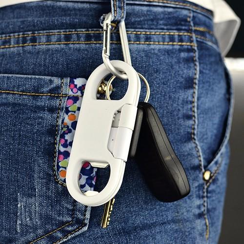 Bottle Opener/USB Charging Cord Keychain