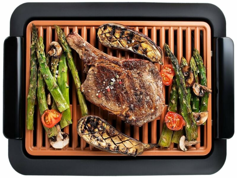 Steel Smokeless Electric Indoor Grill -Nonstick & Portable