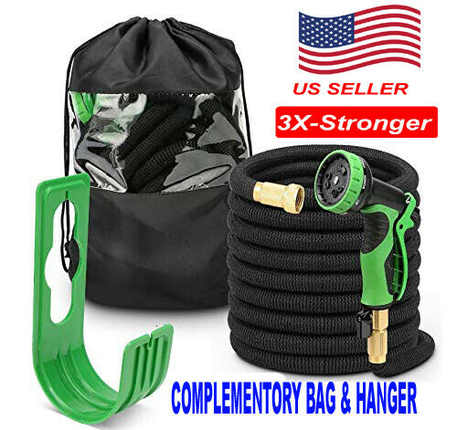 Garden Water Hose Expandable up to 50 ft with 10 way Nozzle & hanger