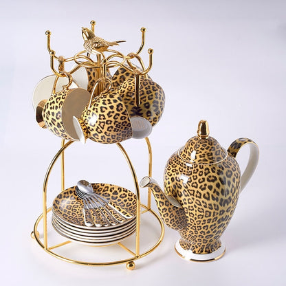 Leopard Print Bone China Porcelain Set