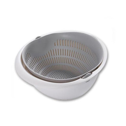 Multi-functional Drain Basket Plastic Double Layer Vegetable Washing Basket Portable Kitchen Fruit Basket Home Kitchen Storage