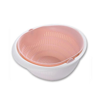 Multi-functional Drain Basket Plastic Double Layer Vegetable Washing Basket Portable Kitchen Fruit Basket Home Kitchen Storage