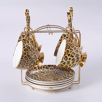 Leopard Print Bone China Porcelain Set