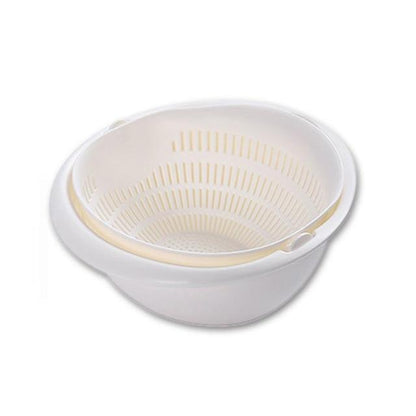 Multi-functional Drain Basket Plastic Double Layer Vegetable Washing Basket Portable Kitchen Fruit Basket Home Kitchen Storage