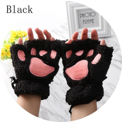 Plush Fluffy Bear Paw Claw Gloves