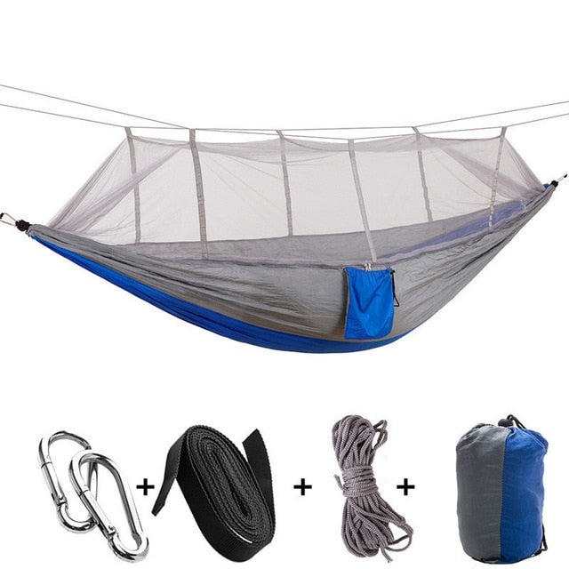 ULTRALIGHT TRAVEL HAMMOCK WITH MOSQUITO NET