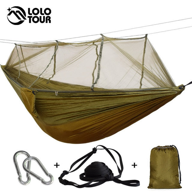 ULTRALIGHT TRAVEL HAMMOCK WITH MOSQUITO NET