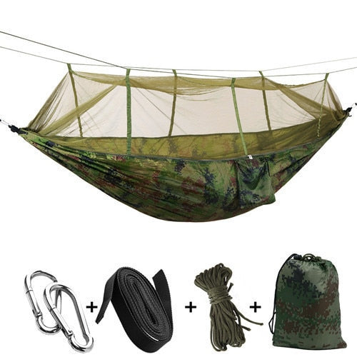 ULTRALIGHT TRAVEL HAMMOCK WITH MOSQUITO NET