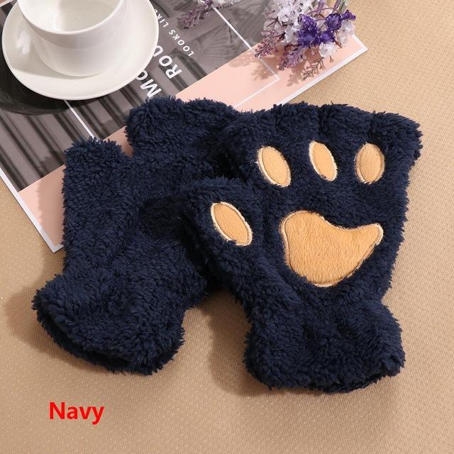 Plush Fluffy Bear Paw Claw Gloves