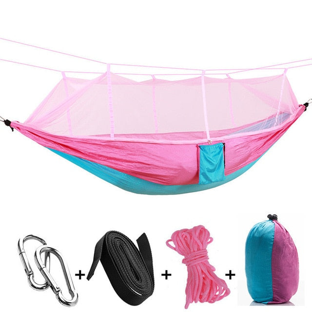 ULTRALIGHT TRAVEL HAMMOCK WITH MOSQUITO NET