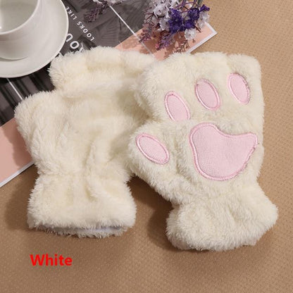 Plush Fluffy Bear Paw Claw Gloves