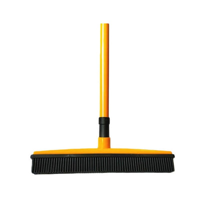 Broom with Squeegee made from Natural Rubber, Multi-Surface and Pet Hair Removal